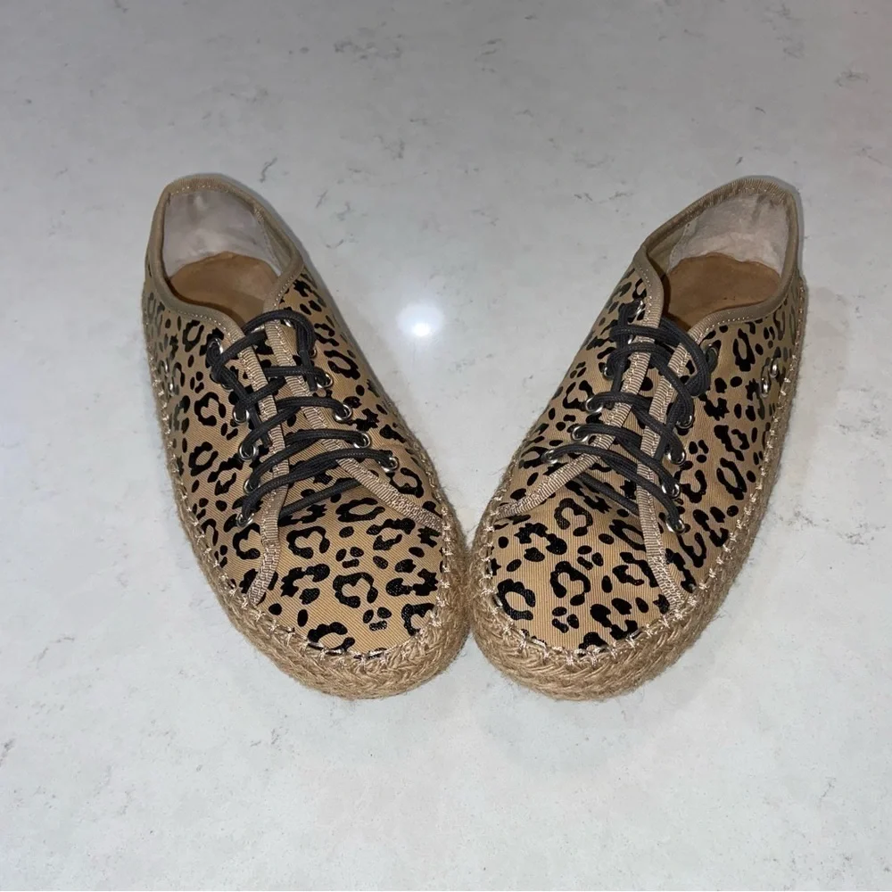 Emu Australia Agonis Espadrille Sneaker Leopard Canvas Size 7